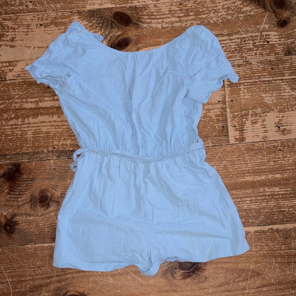 SHEIN Sky Blue Off-Shoulder Romper